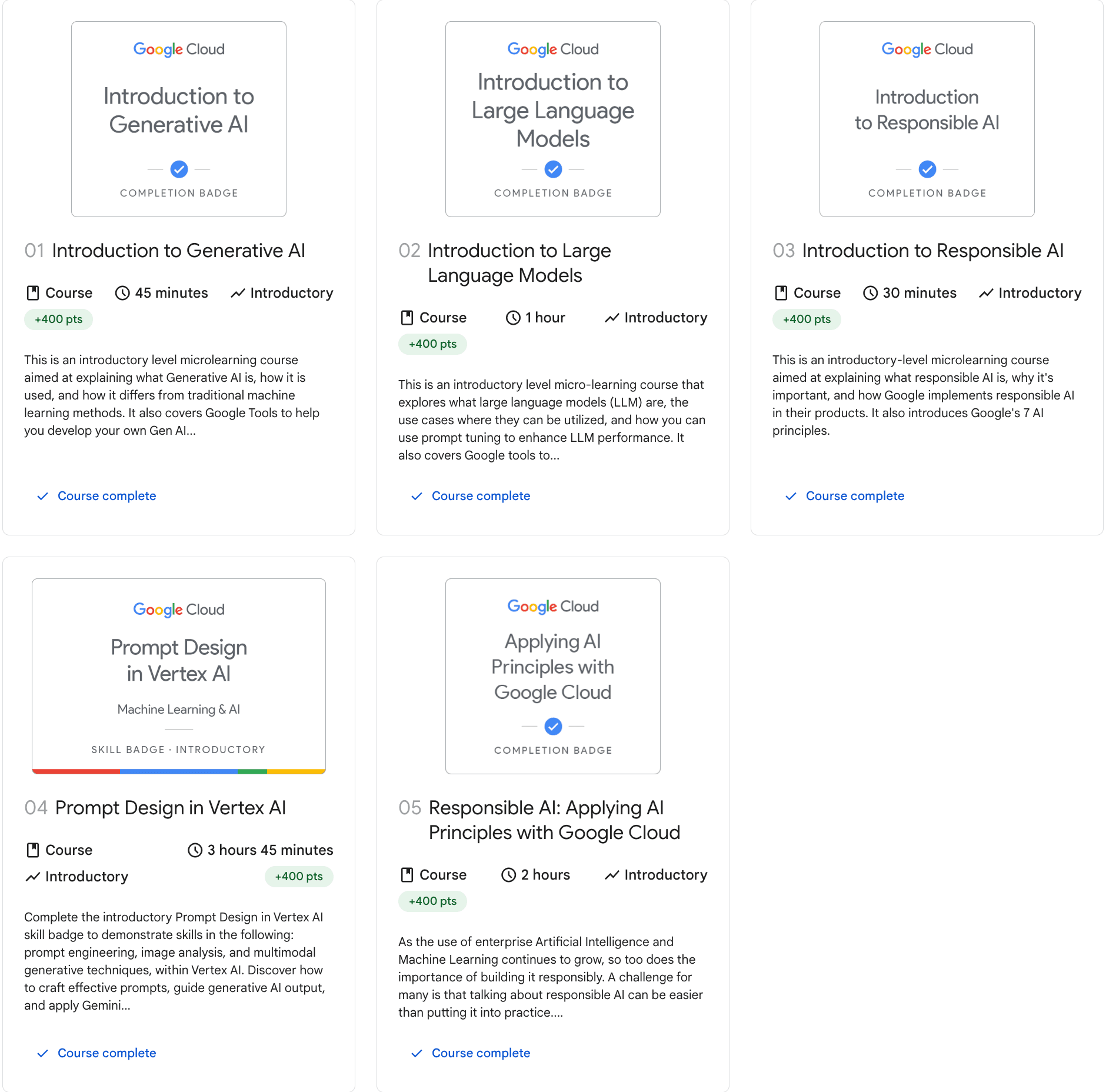 Beginner- Introduction to Generative AI Learning Path
