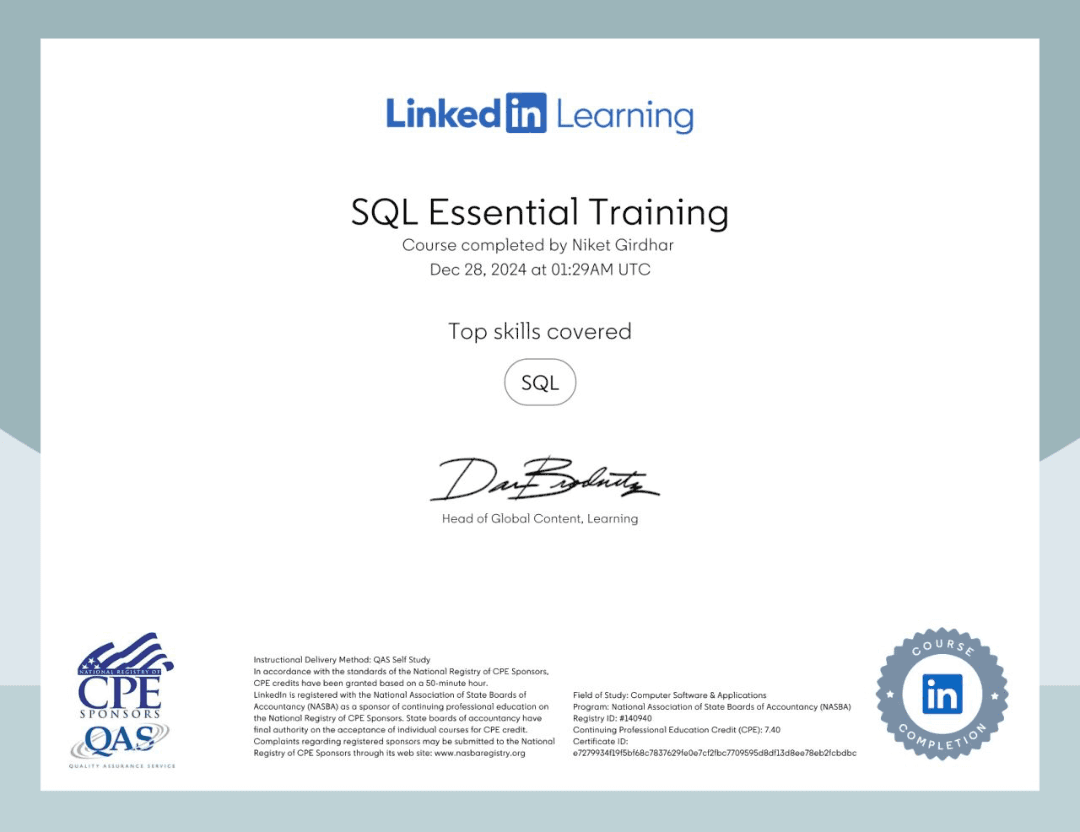 SQL Essential Training